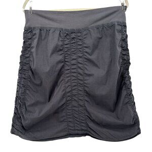 XCVI Womens Large Skirt The Trace Skirt Ruched Charcoal Gray Mini Pull On